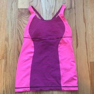Lululemon Energy Tank Hyper Stripe Raspberry Glo